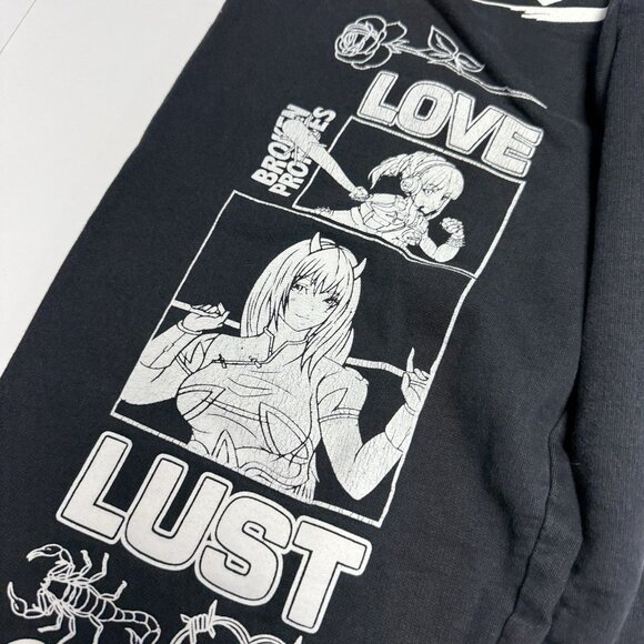 Broken Promises Sweatpants Adult Large Black Los Angeles Anime Streetwear - Picture 5 of 14